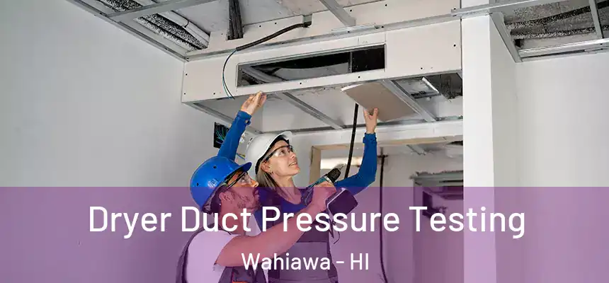  Dryer Duct Pressure Testing Wahiawa - HI